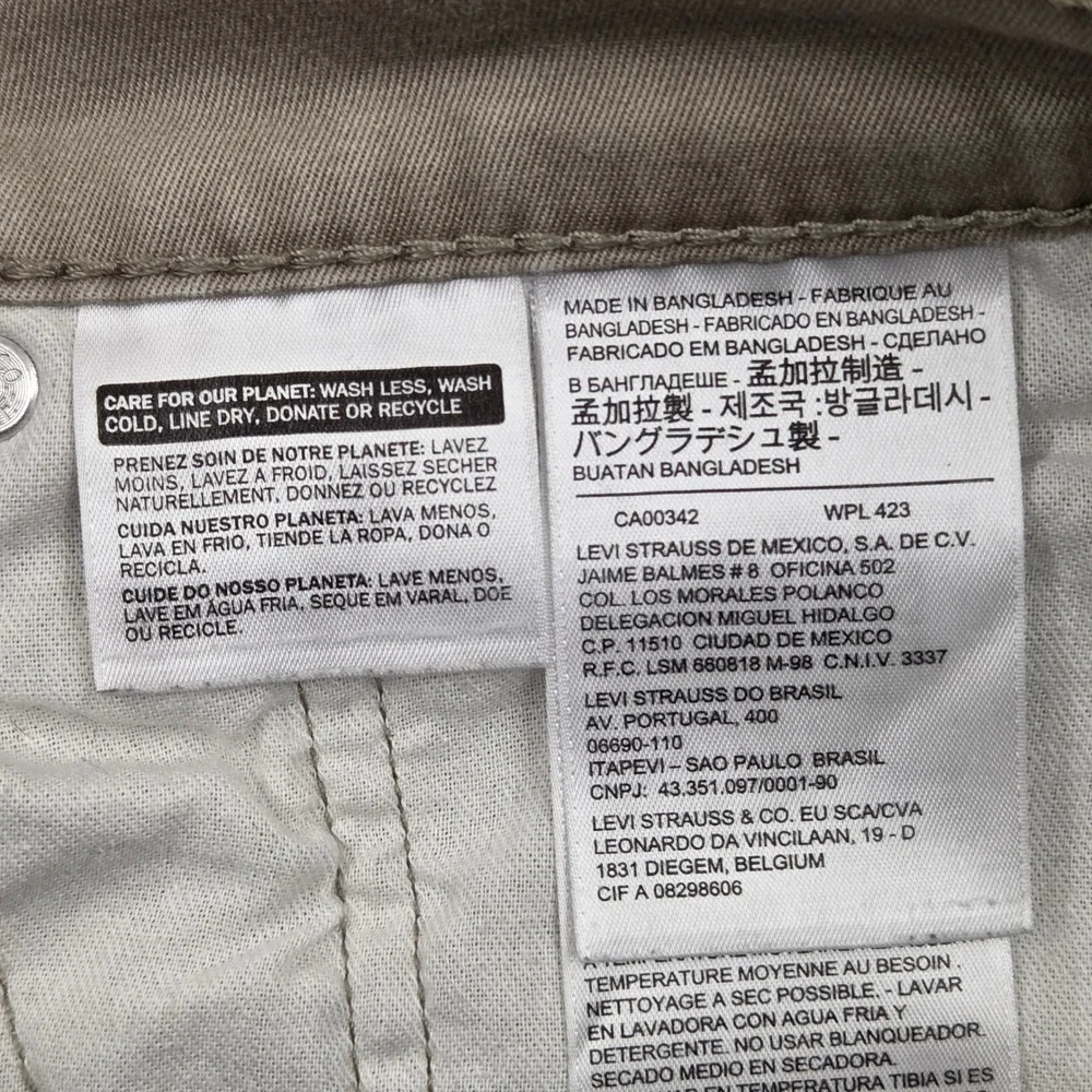 Levis 541 Athletic‎ Taper Stretch Pants Tan Khaki Mens 38x32 *READ